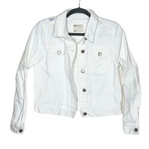 ASOS White Distressed Denim Jacket Size 8